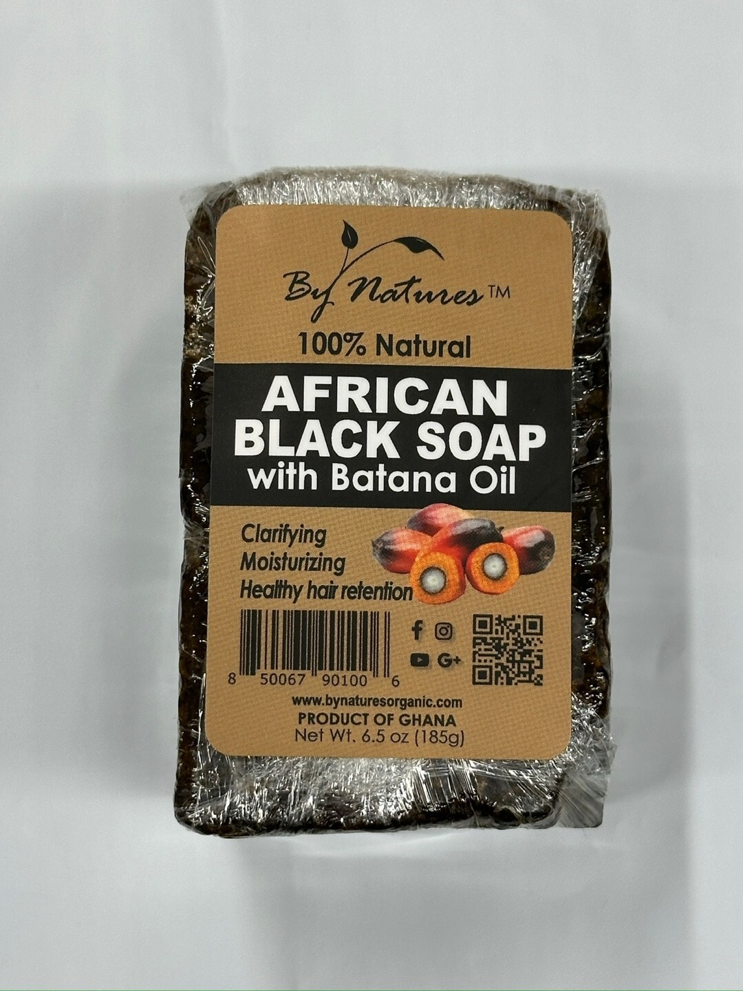 BY NATURES 100% NATURAL AFRICAN BLACK SOAP WITH BATANA OIL 6.5oz