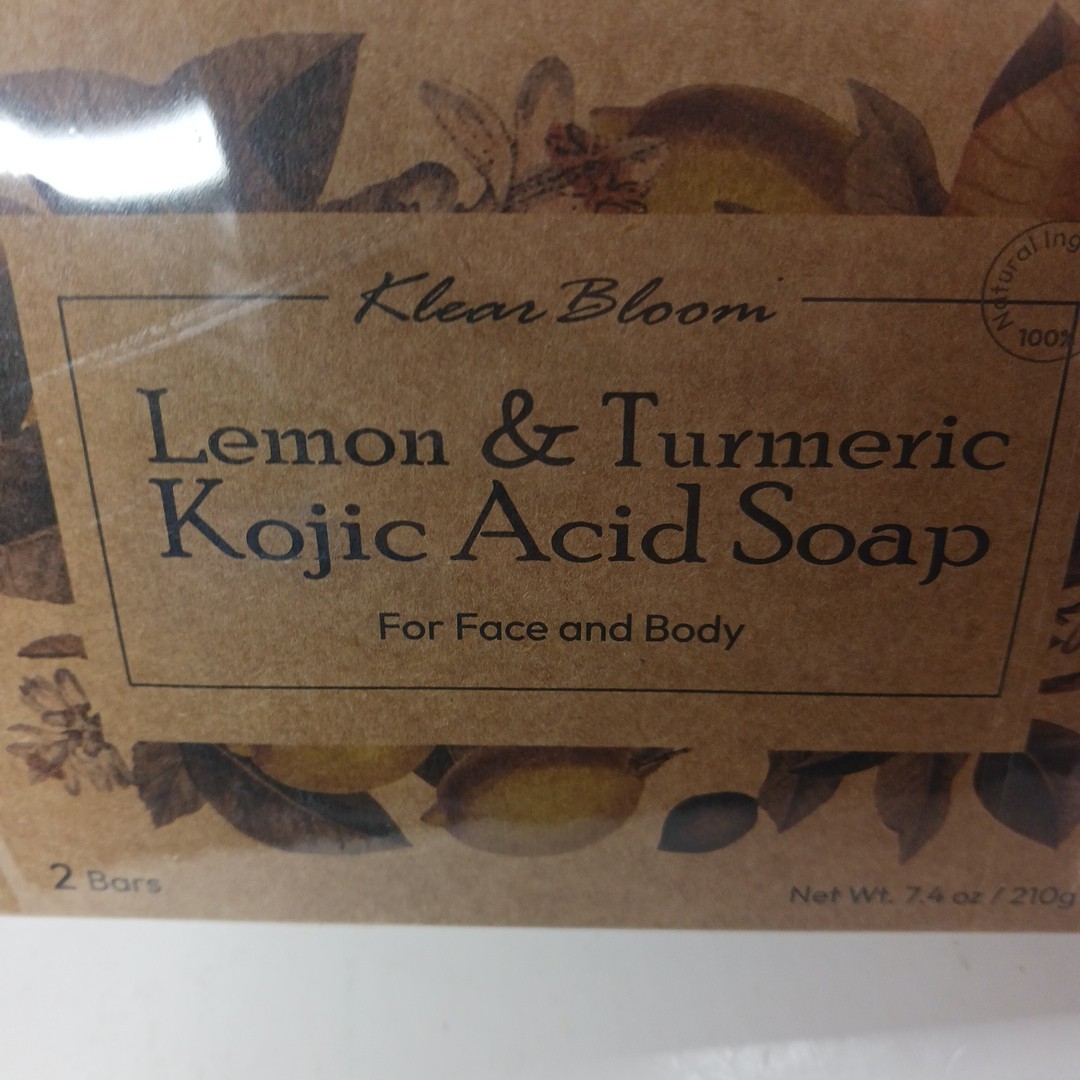 Klear Bloom Turmeric Glow Soap Bar Lemon & Kojic Acid Removing Dark Spot 2 Pack