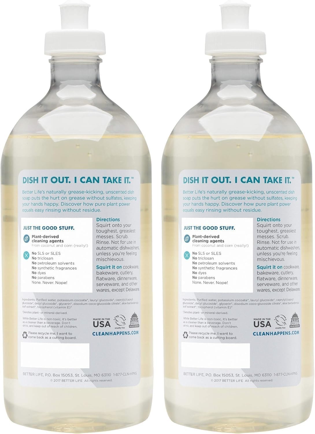 Better Life Dish Soap – Liquid Dishwashing with 22 Fl Oz (Pack of 2)