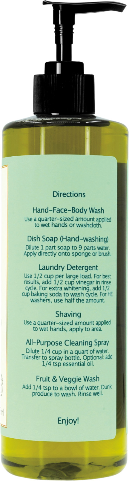 Laurel Berry Liquid Castile Soap(2 pack ) – Organic Ingredients, Gentle for skin