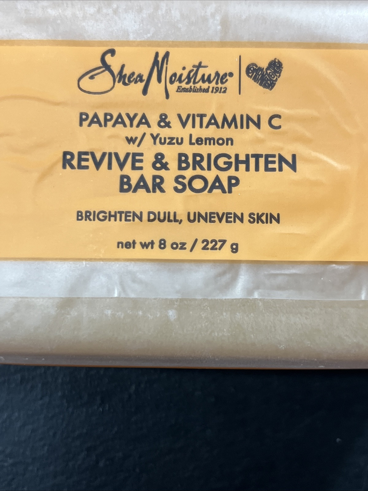 3)SHEA MOISTURE PAPAYA & VITAMIN C W YUZU LEMON REVIVE & BRIGHTEN BAR SOAP DULL