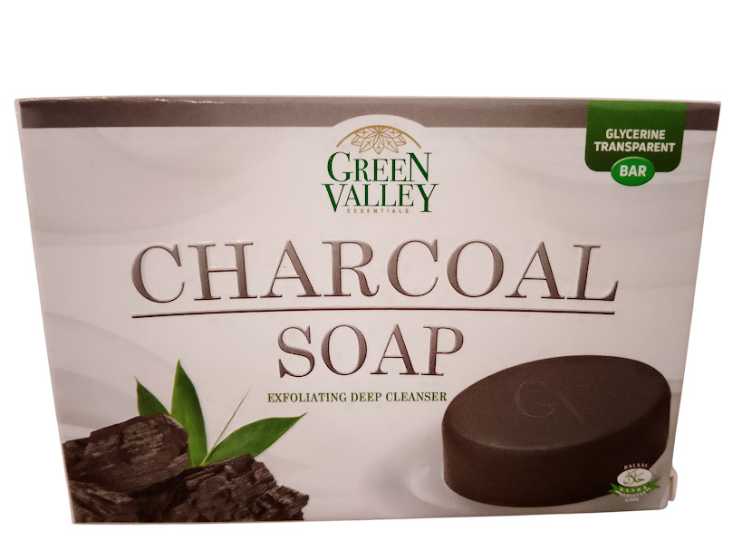 Green Valley CHARCOAL SOAP Exfoliating Deep Cleanser Bar Natural Glow Skin