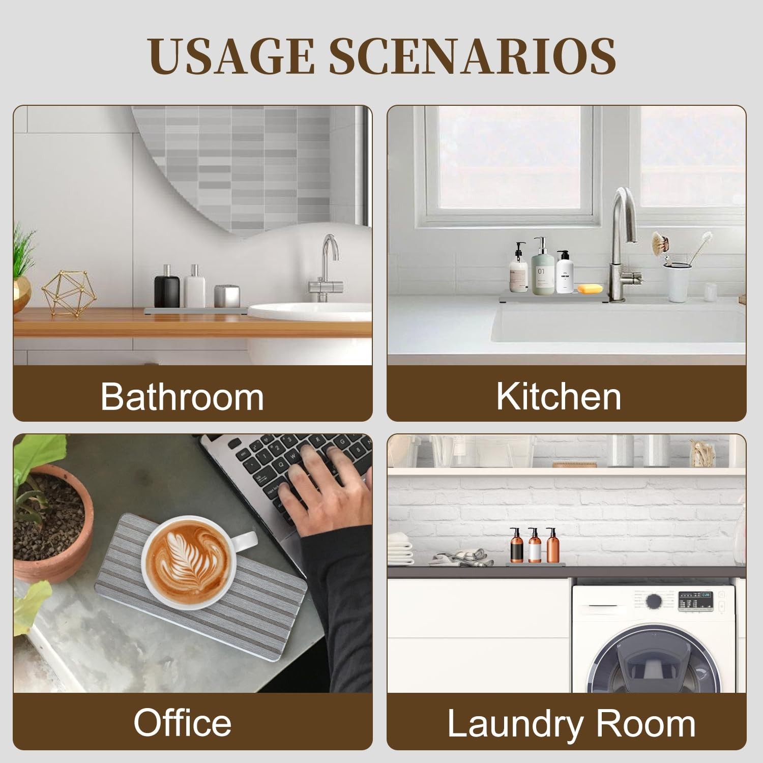 2PCS Fast-Dry Diatomite Sink Tray Set, Ultra Absorbent Soap Holder & Coaster …