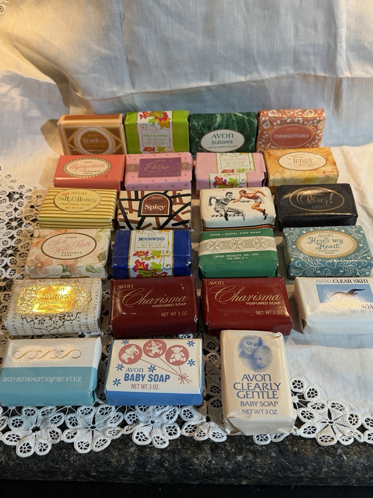 Huge Lot of Vintage Avon Bar Soaps – 23 Bars – Great Assortment – 3 oz. Size