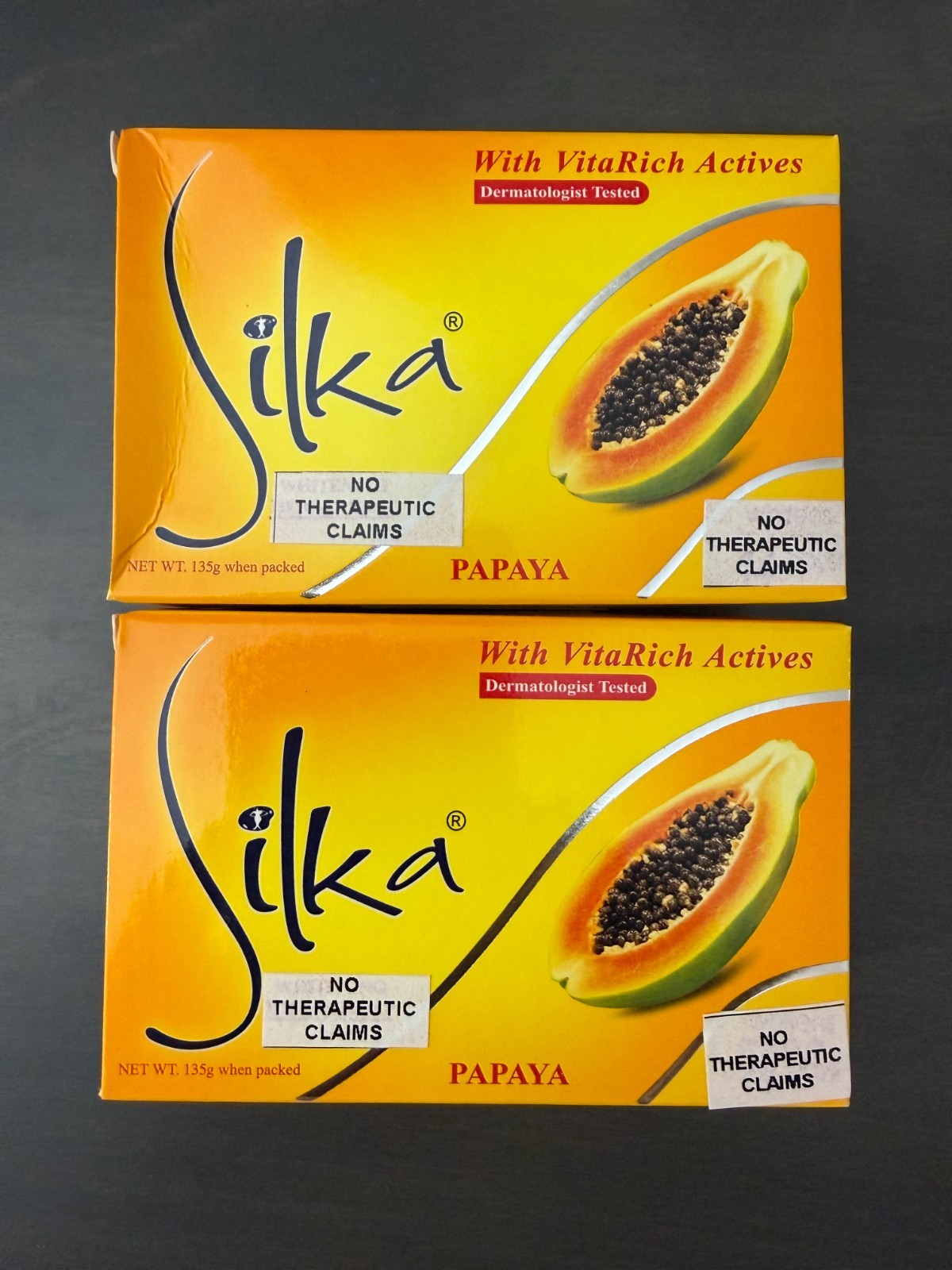 SILKA Papaya Whitening Soap with VitaRich Actives 135g (LOT OF 2) FREE SHIPPING