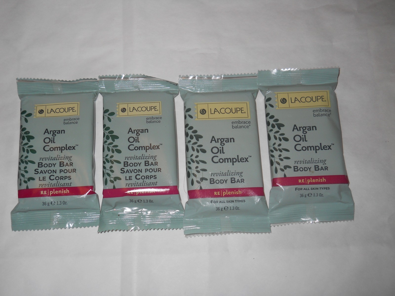 NEW ~ Lacoupe Argan Oil Complex Body Bar Soap ~ 1.3 oz ~ Set of 4 _