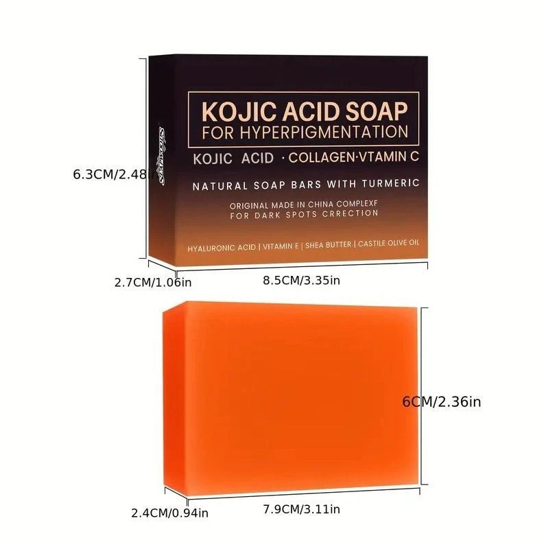 2 Pack Kojic Acid Soap Brightening Fade Spots Hydrating Face Body Cleansing Soap