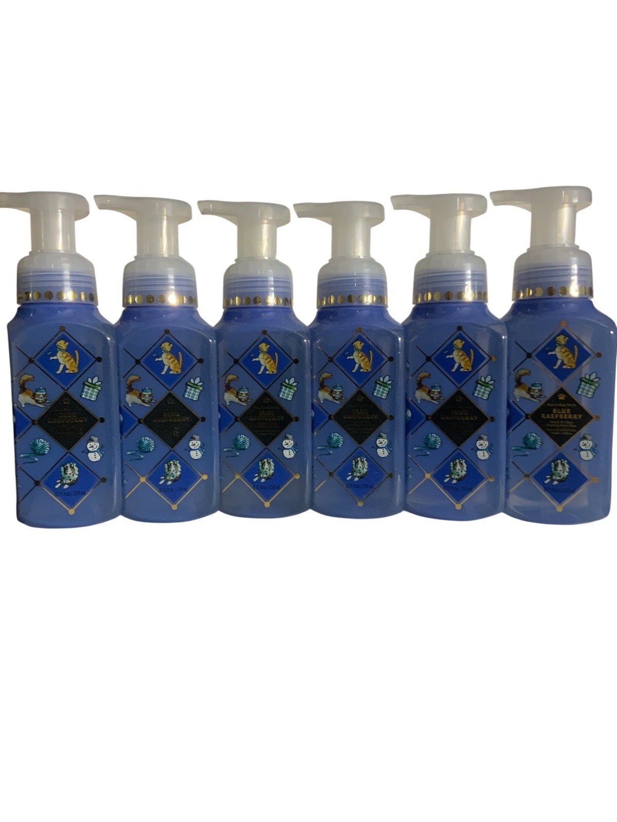 6 Bottles New BLUE RASPBERRY BATH & BODY WORKS GENTLE FOAMING HAND SOAP