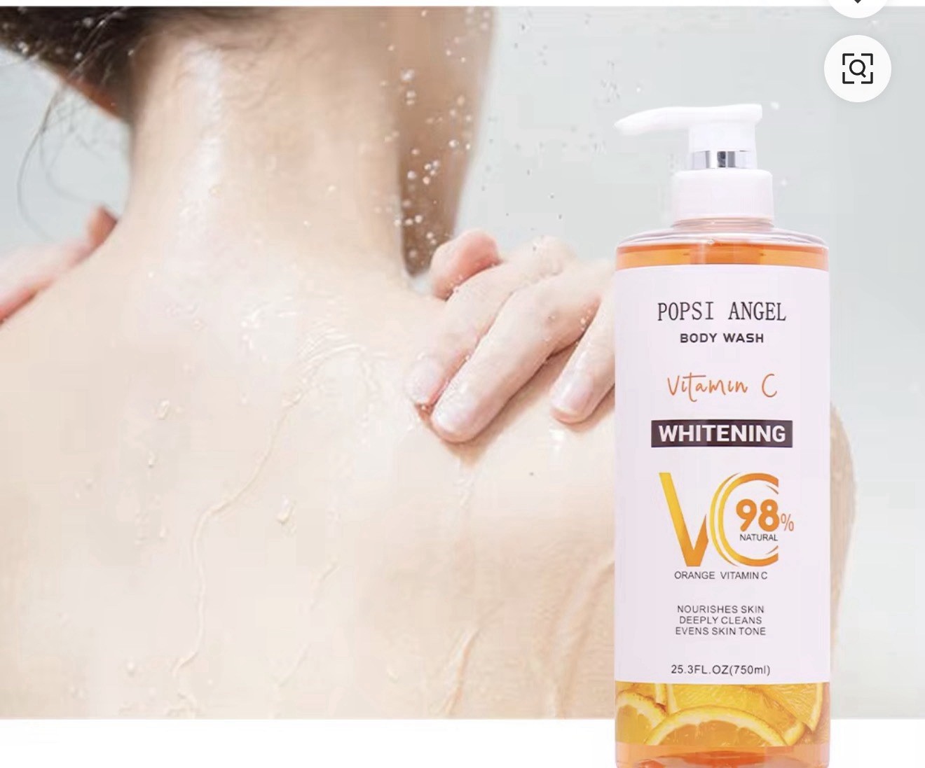 POPSI ANGEL Vitamin C Body Wash 750ml | Orange Vitamin C Moisturizing Cleanser