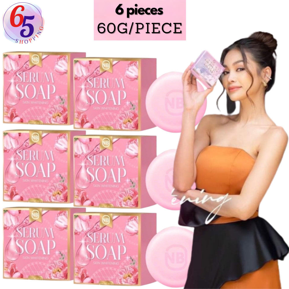 NB soap Facial Cleansing Serum gentle, 60g. X 6 pink box, fragrant, soft bubbles