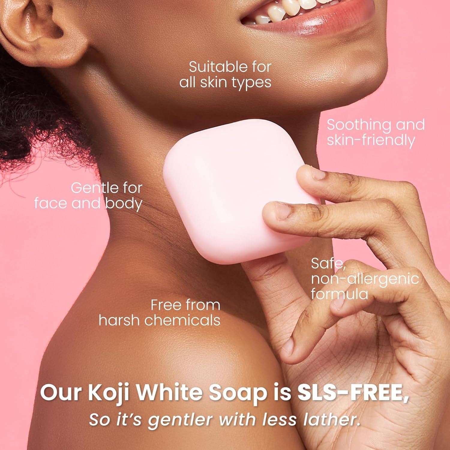 Jabon Blanqueador Koji White Acido Kojico y Acido Hialuronico Hidratacion Facial