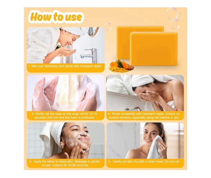 3PACK Kojic Acid Soap for Dark Spots Whitening Turmeric Soap Skin Lightening