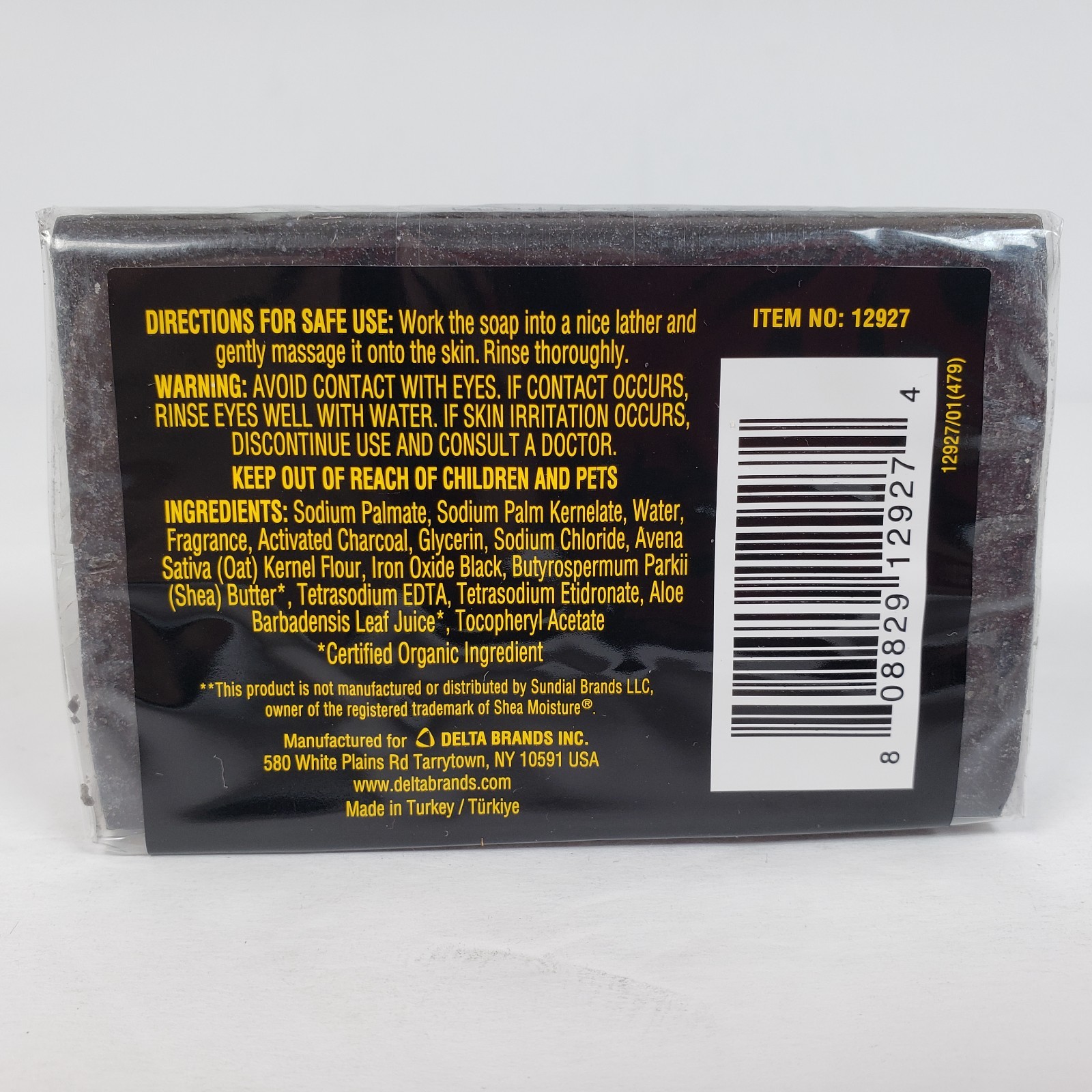 Personal Care African Black Soap Gently Moisturizes Skin Shea Butter Bar 4oz