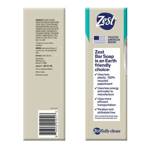 Zest Cocoa Butter & Shea Deodorizing Bar Soap Moisture, 8 Bars, 4 oz each…