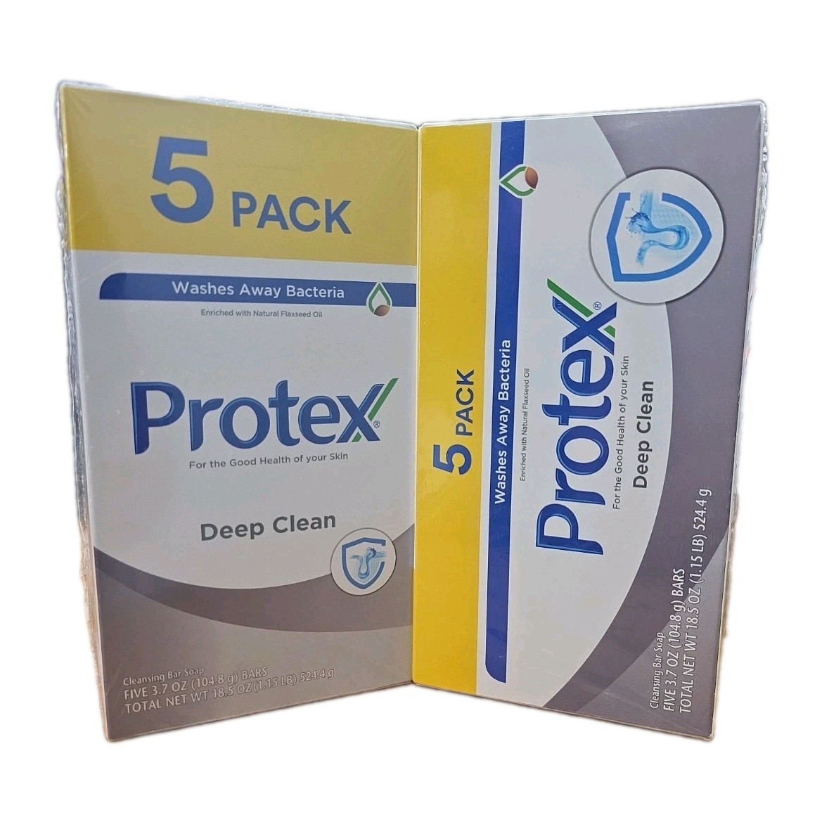 (2 Pks-5bars-3.7oz) PROTEX DEEP CLEANING ANTIBACTERIAL SOAP BAR JABON PROTEX