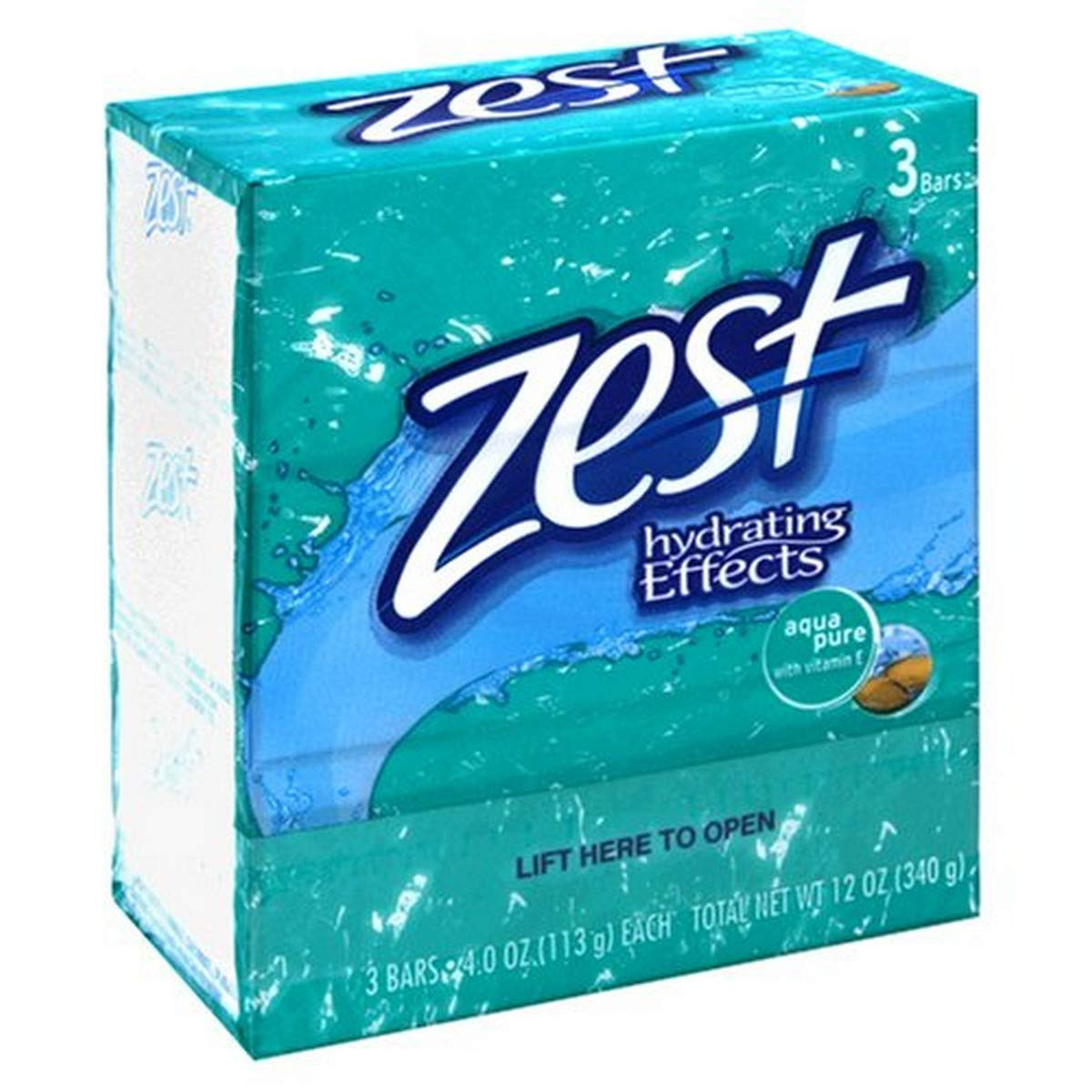 Zest Aqua Pure Soap Bars Pack of 3 4 Ounce Skin Cleaning Agent