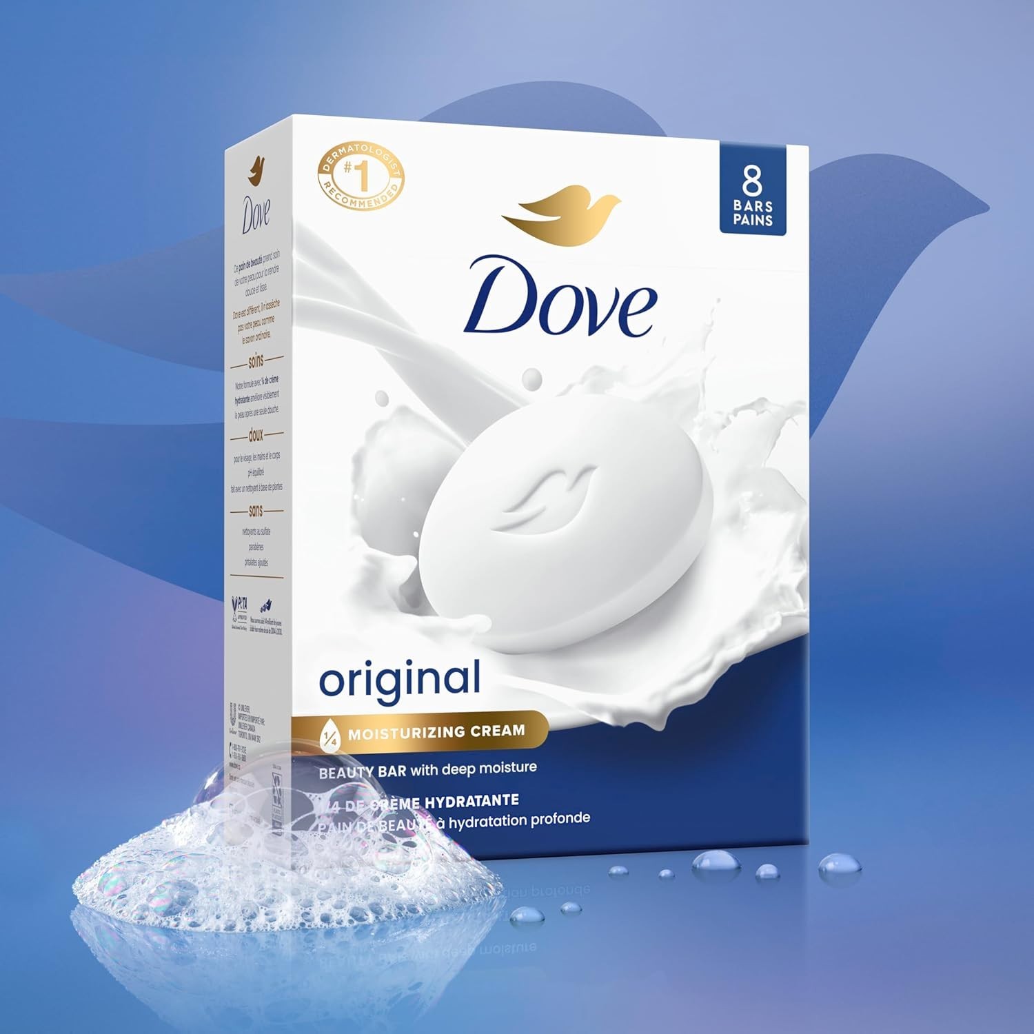 Dove Original Beauty Bar Soap for Soft Smooth Skin with 1/4 Moisturizing 3.75oz