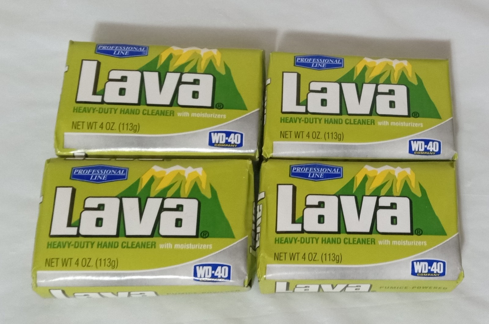 LAVA 4 Bars Soap Heavy Duty Hand Cleaner Green Pack Professional Line 4oz Unused