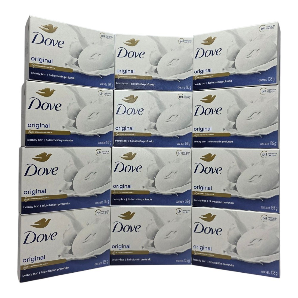 Dove Soap Bar Original White Moisturizing Cream Beauty 135g, 4.75 oz x 12 Pack