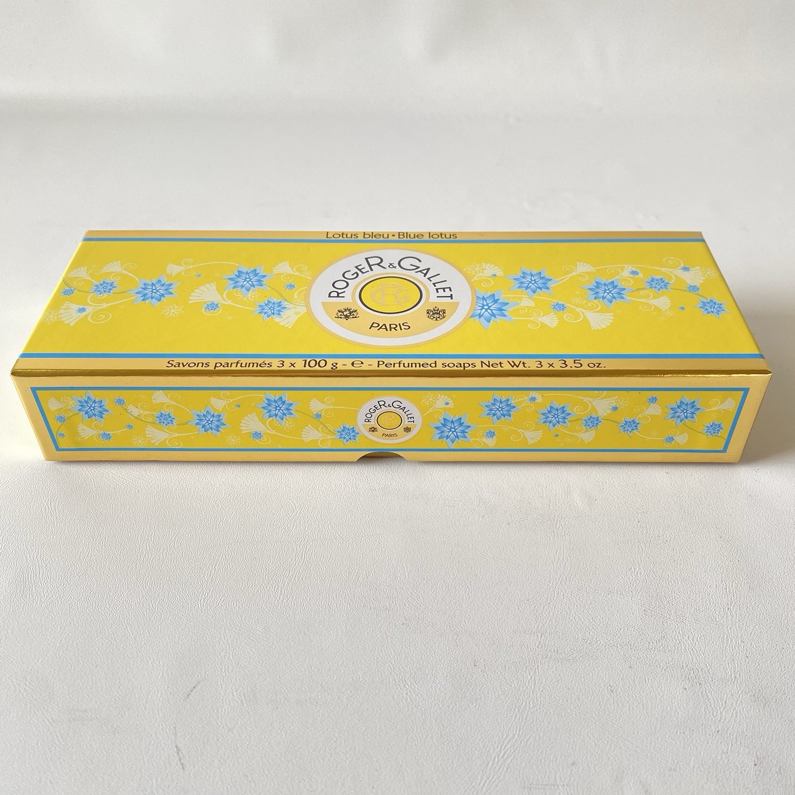 ROGER & Gallet Paris Lotus Bleu Blue Lotus Perfumed Soaps 3 x 3.5 oz Rare