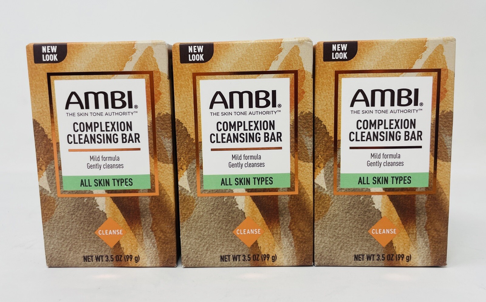 PACK OF 3 Ambi Skin Care soap Complexion Cleansing Bar Gentle Cleansing 3.5 Oz