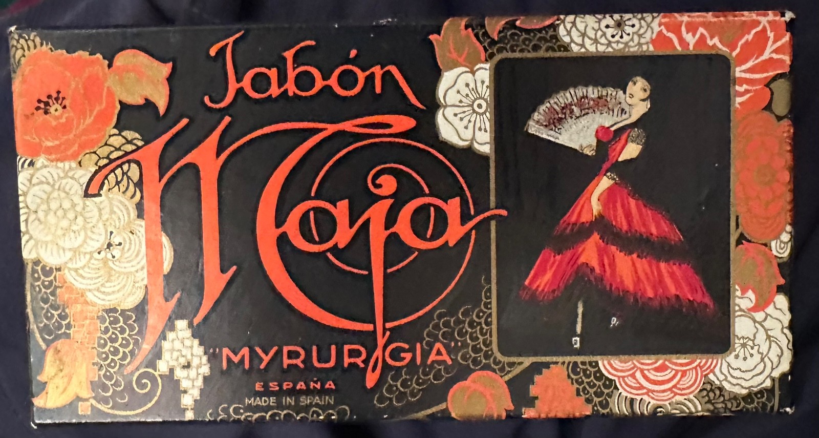 Vintage Maja Jabon Savon Soap 3 Bars Boxed New Old Stock Art Deco Woman Spanish