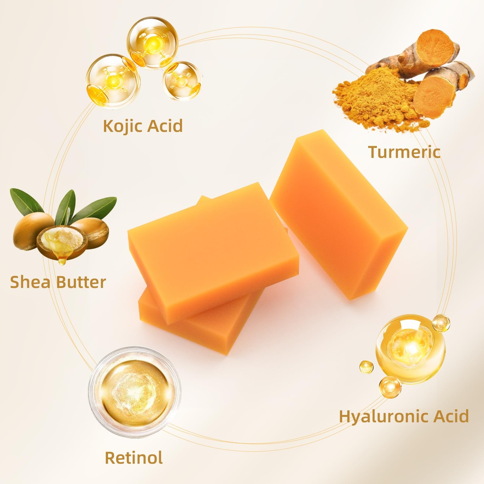 Kojic Acid Turmeric Soap Bar – Dark Spot Remover for Face Even Skin Tone, Moistu