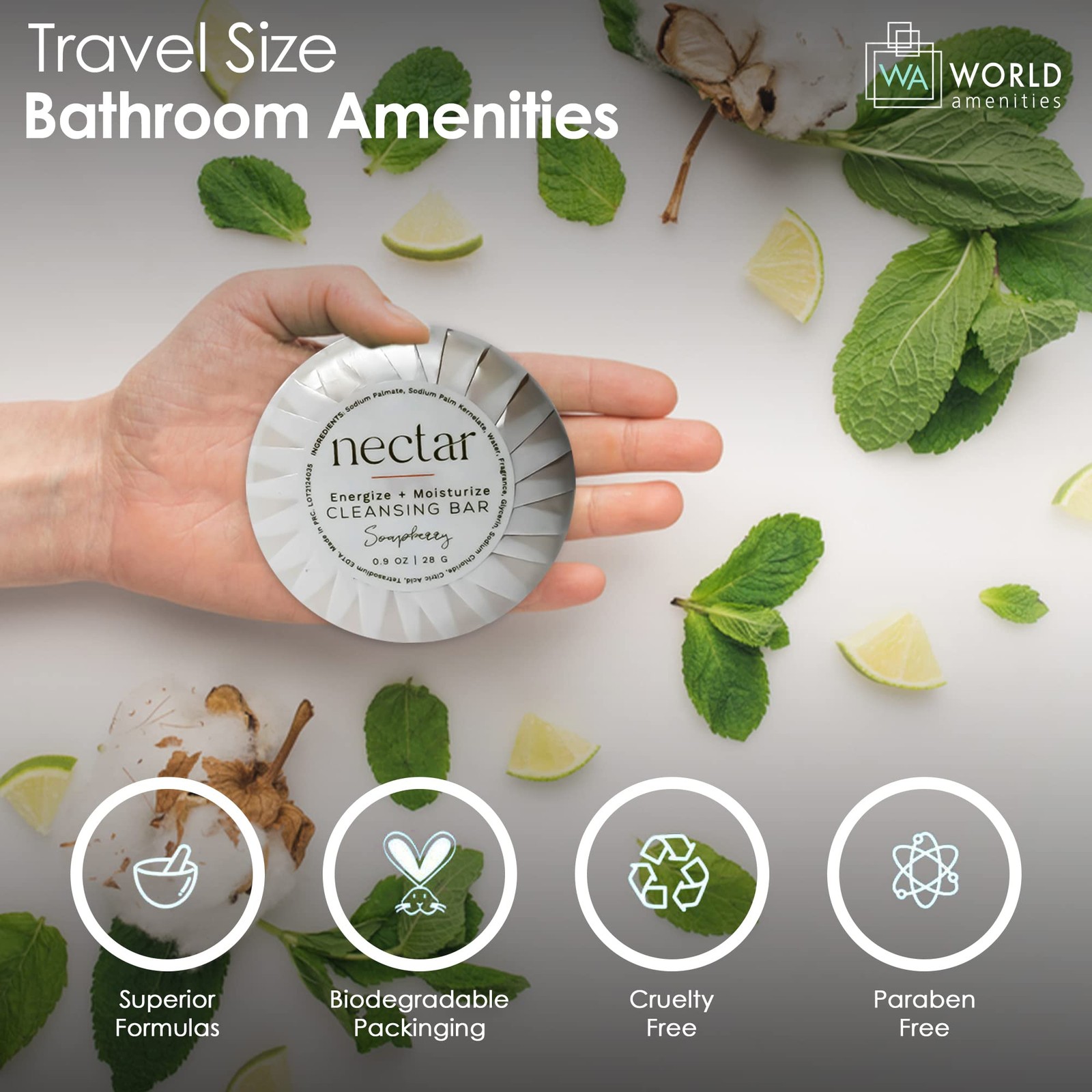 World Amenities Nectar Bulk Cleansing Bar Round | 100 Count, 0.7 oz | Sweet O…