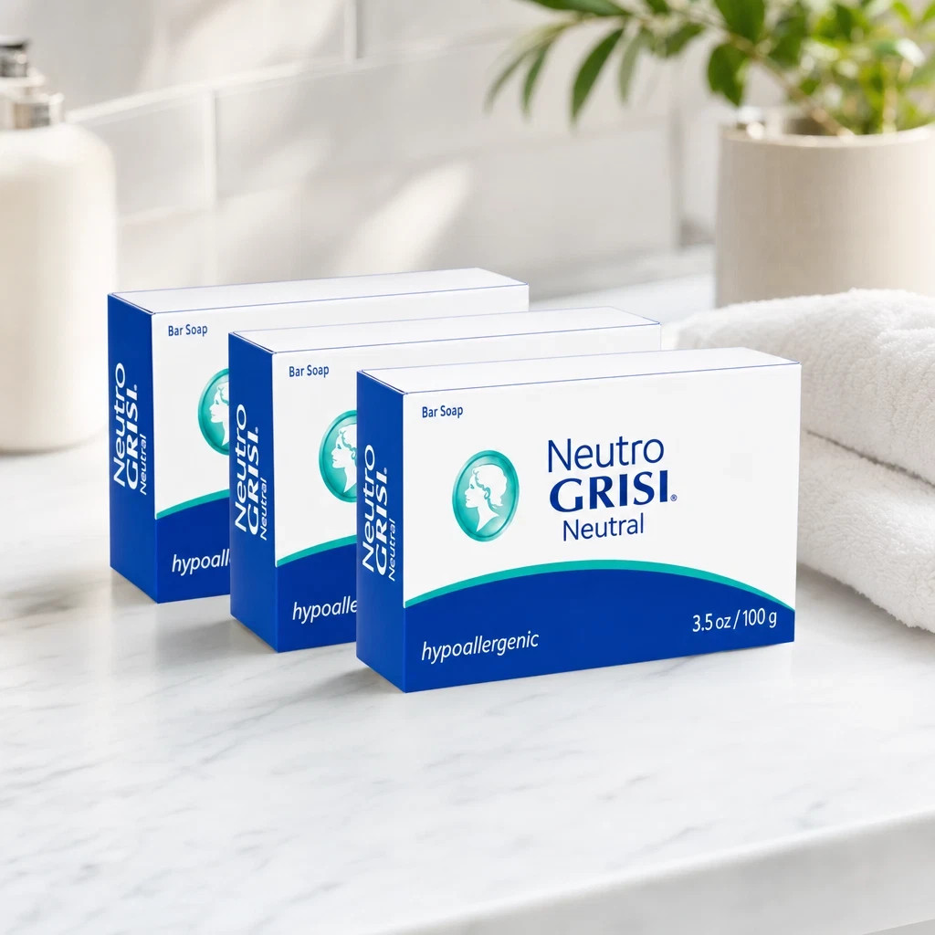 3 Pack–NEW – Free Shipping Neutro Grisi Neutral Soap Bar 3.5 oz -Cleanser