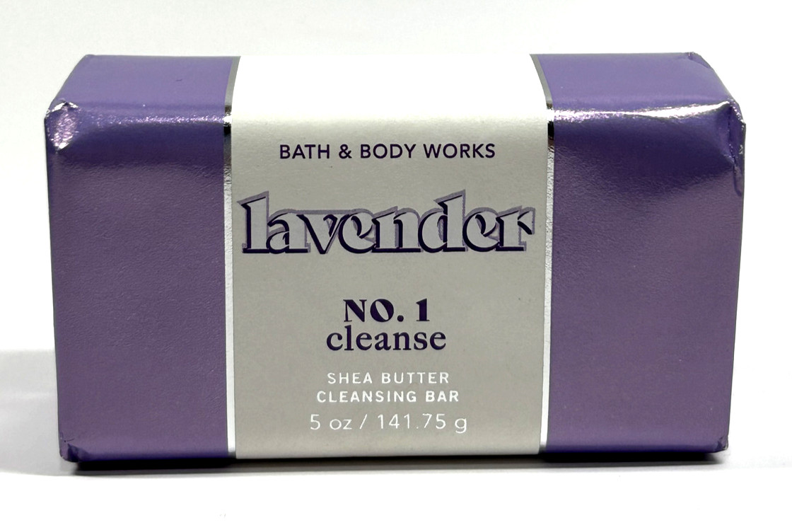 NEW 3 BATH & BODY WORKS LAVENDER NO. 1 CLEANSE SHEA BUTTER CLEANSING BAR 5 OZ