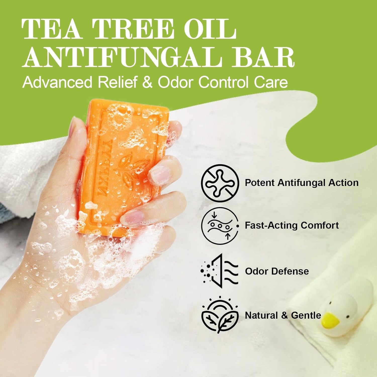 Antifungal Soap-Antibacterial Soap Bar with Tea Tree Oil- Body & Face Wash for A