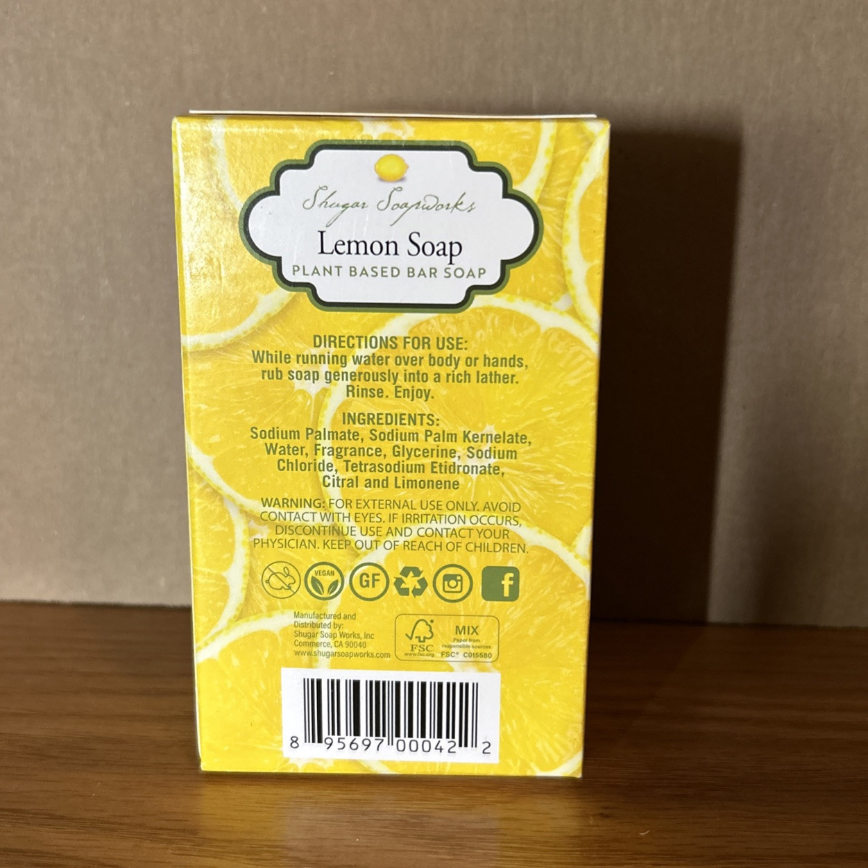 Lemon Bar Soap Shugar Soapworks Plant Based Vegan Lot Of 2