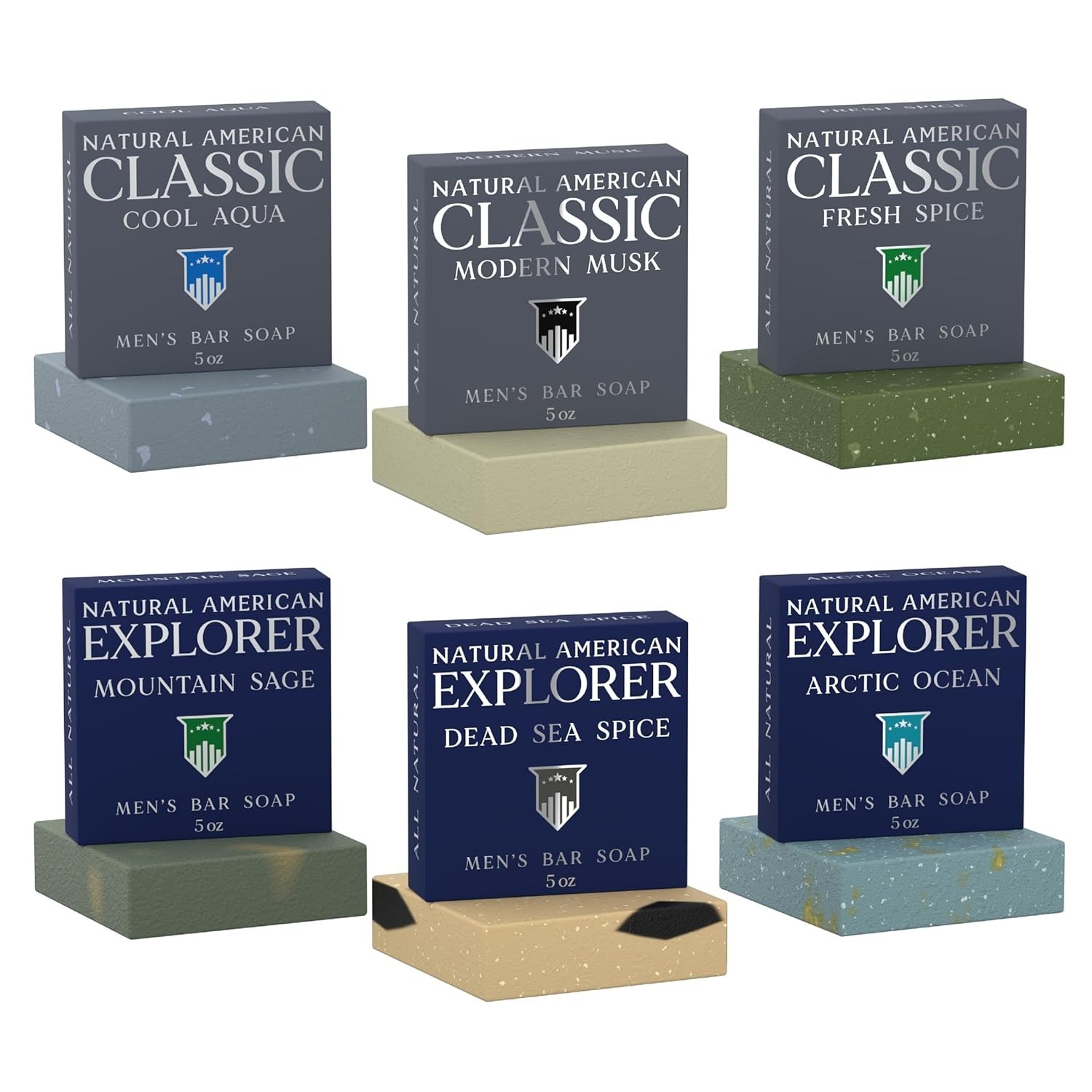 Men’s Cologne Collection Bar Soap – & Chemical-Free, Handmade, 6 x 5 oz