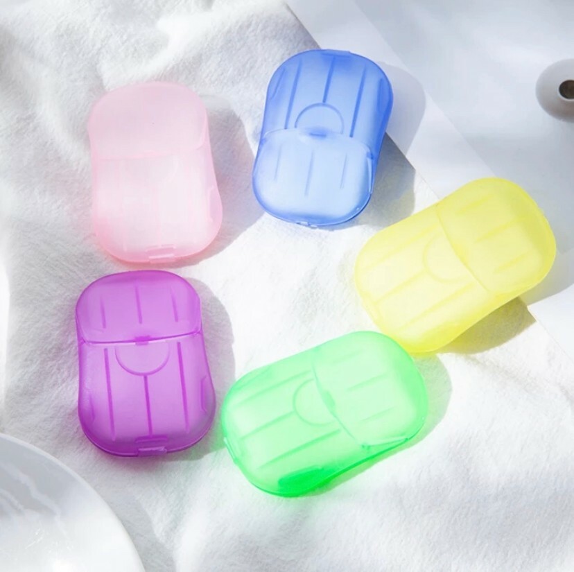 200 Sheets Paper Soap Portable Travel Hand Washing Soluble 4 Mini Boxes