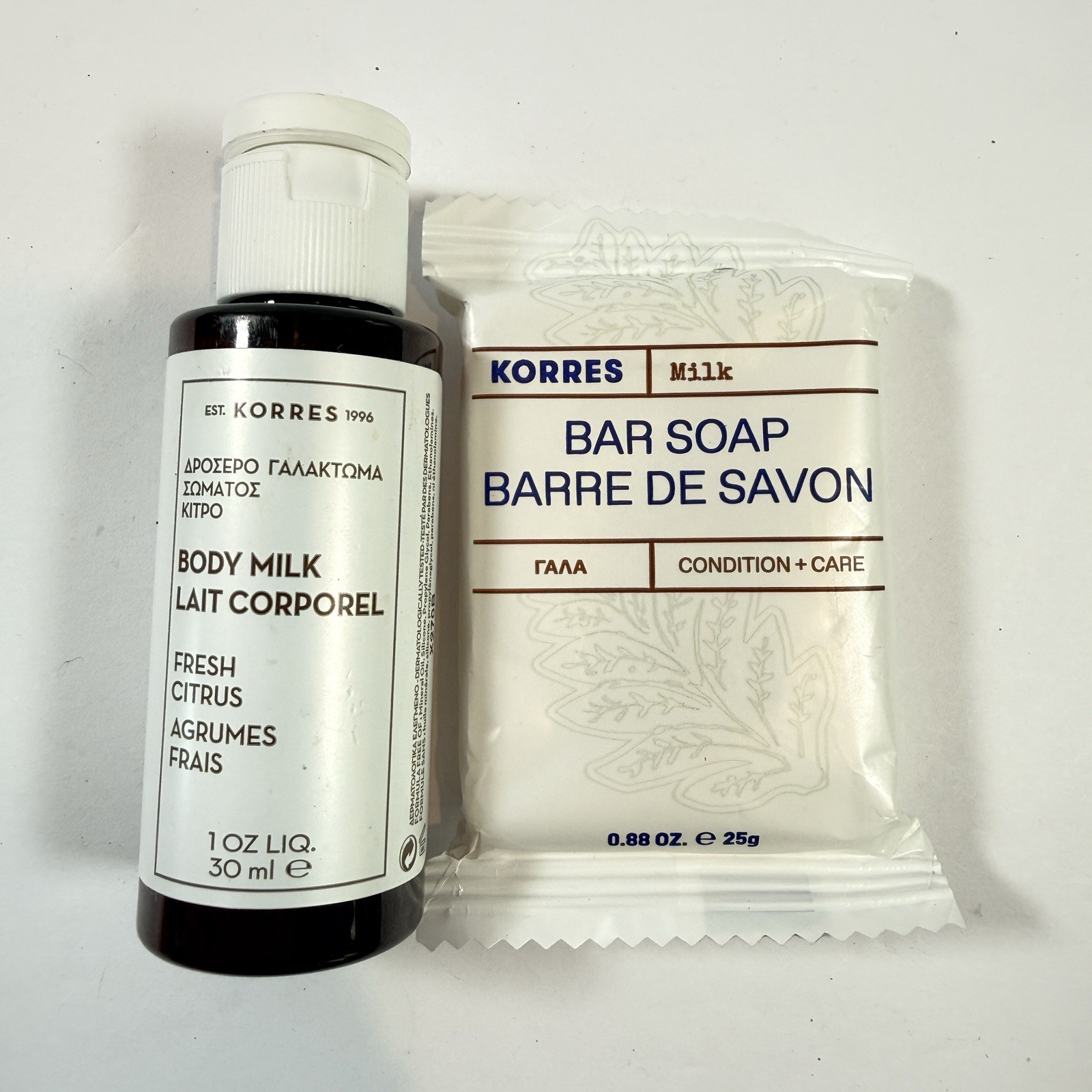 KORRES MILK SOAP BAR 0.88 oz Lotion 1oz TRAVEL varies SIZE SET OF 13 READ