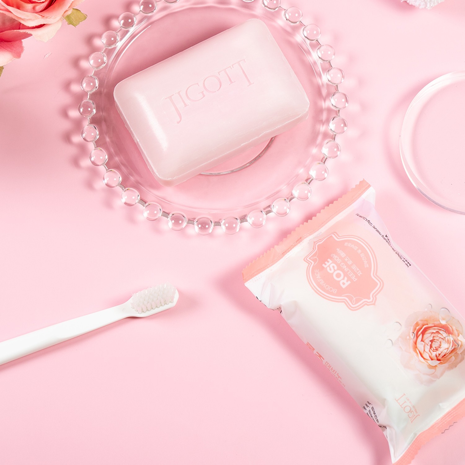 Jigott Rose Peeling Soap 100g 2 Pack – Exfoliating K Beauty Bar