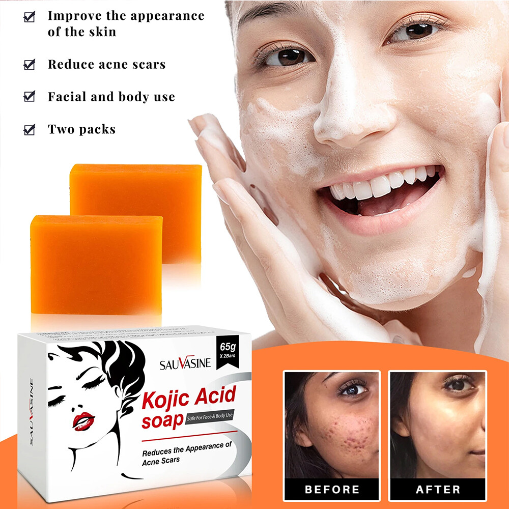 5/3X Kojic Acid Soap Acne Dark Spot Remover Skin Lightening Whitening Face Body