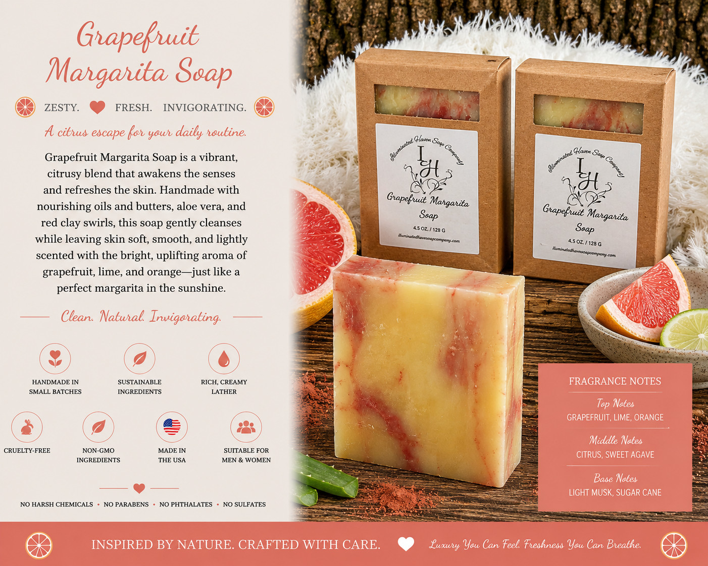 Handmade Artisan Soap Bar Natural Bath Soap Shea Butter USA Made Moisturizing