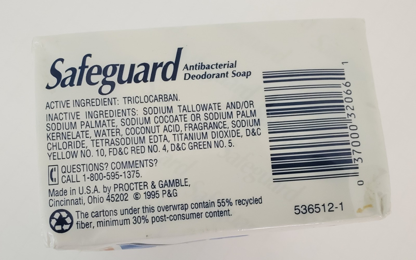 Vintage 1995 Safeguard Beige Antibacterial Bar Soap 3 Pack Bath Size 5oz Each