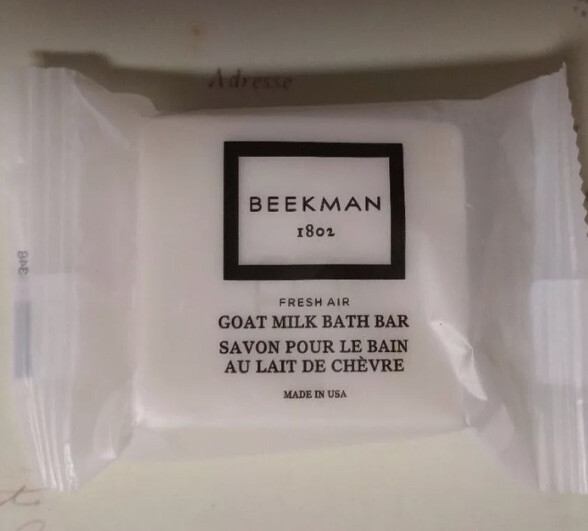 4 BEEKMAN 1802 Goat Milk Bath Bars 2 oz Fresh Air Individually Sealed Sanitary