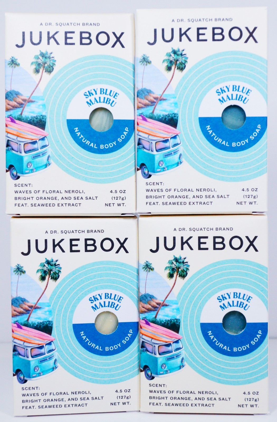 Jukebox Sky Blue Malibu Natural Bar Soap 4.5 oz Lot Of 4