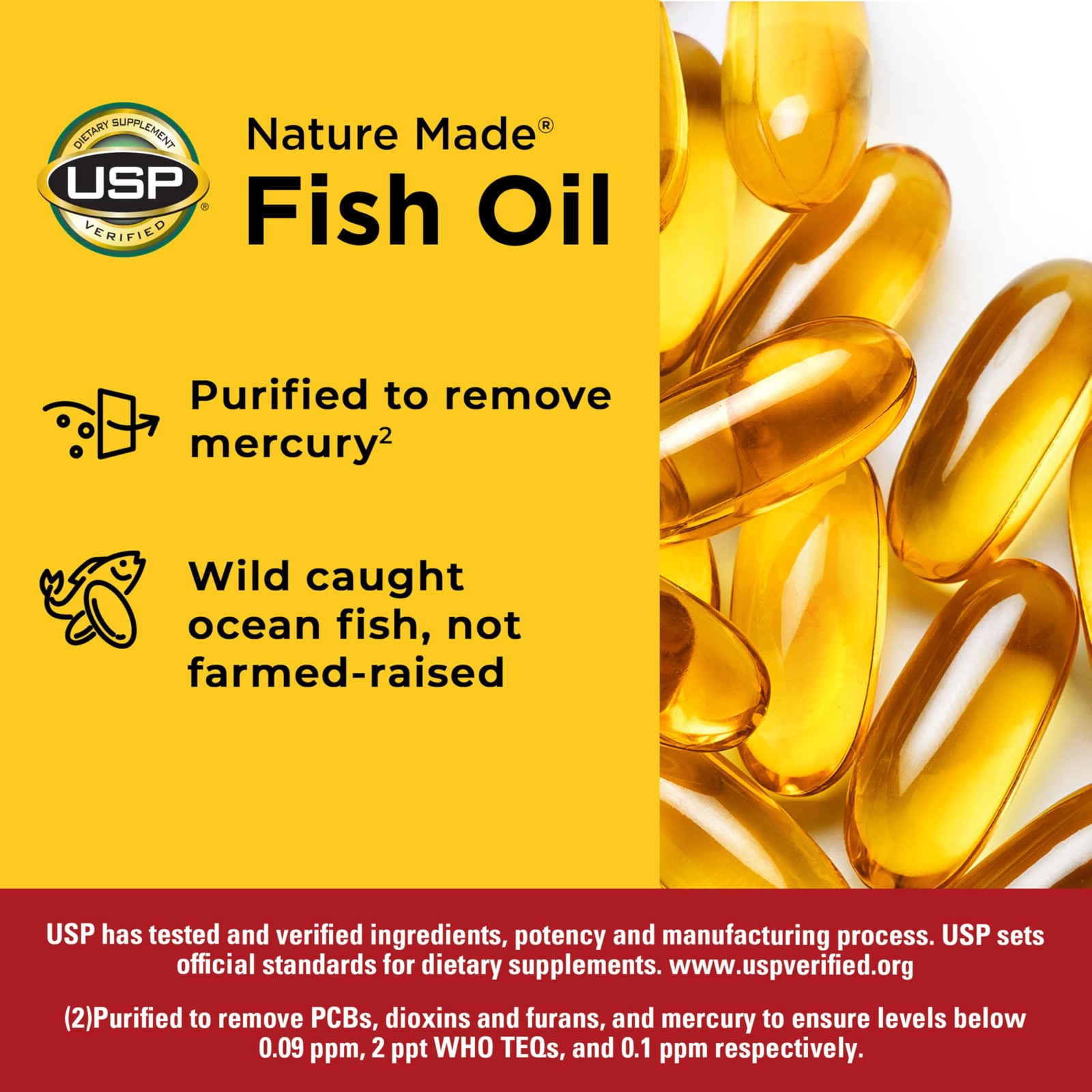 Fish Oil 1200mg, 100 Softgels, Omega 100 Count (Pack of 1), No Color