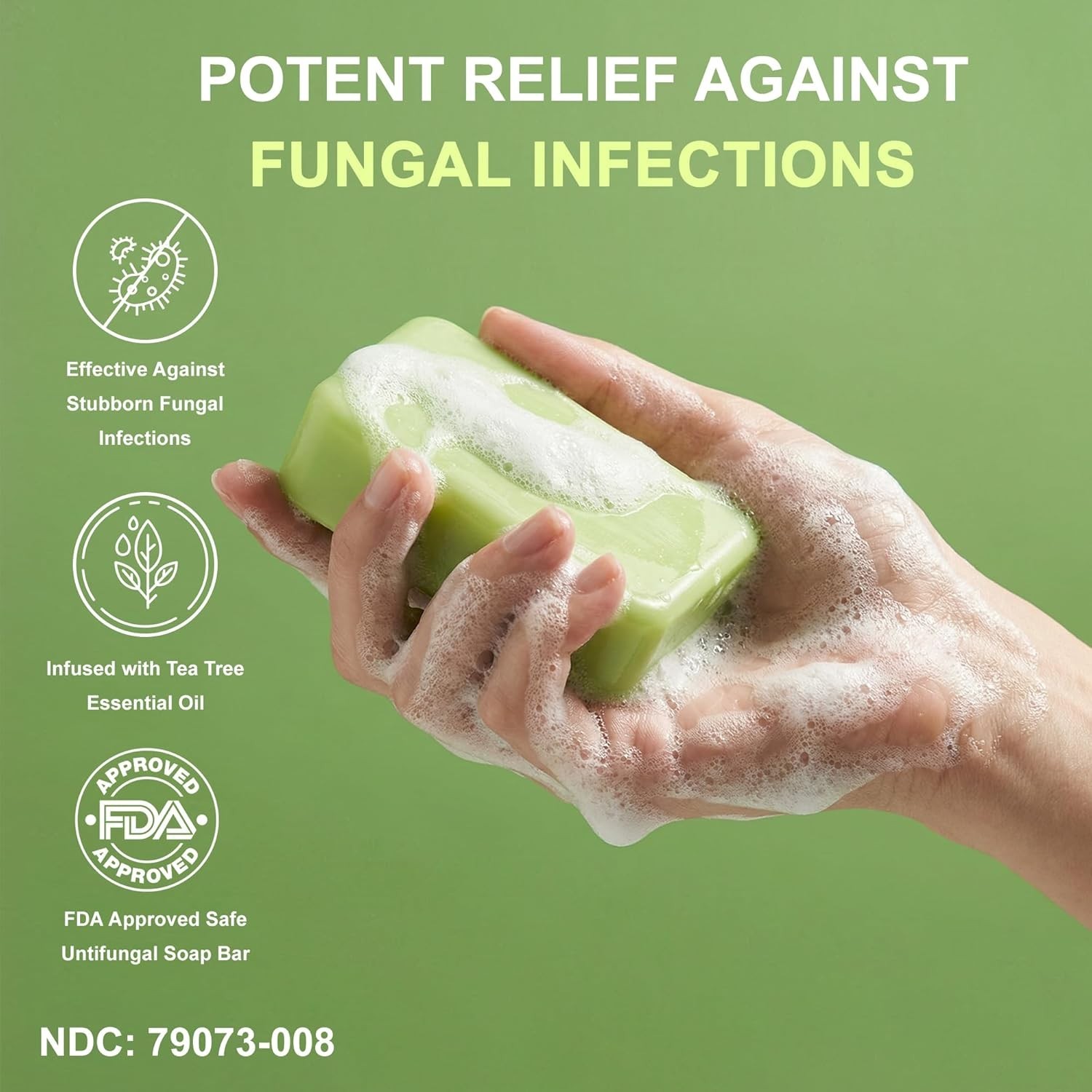 Antifungal Medicated Soap Bar, Athletes Foot Jock Itch Ringworm Yeast Infection