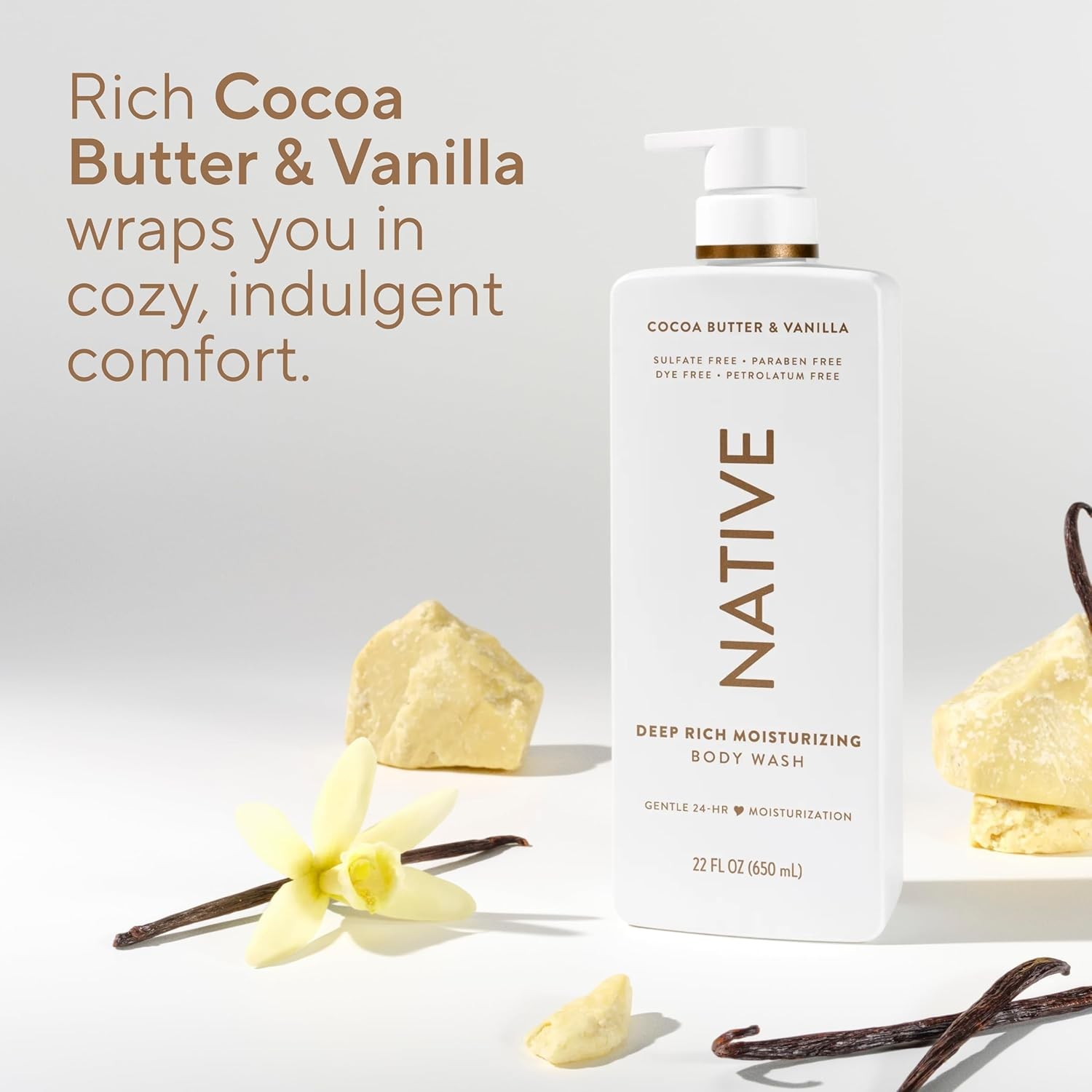 Native Cocoa Butter & Vanilla Scent 24-Hour Moisturizing Bodywash for Women & Me