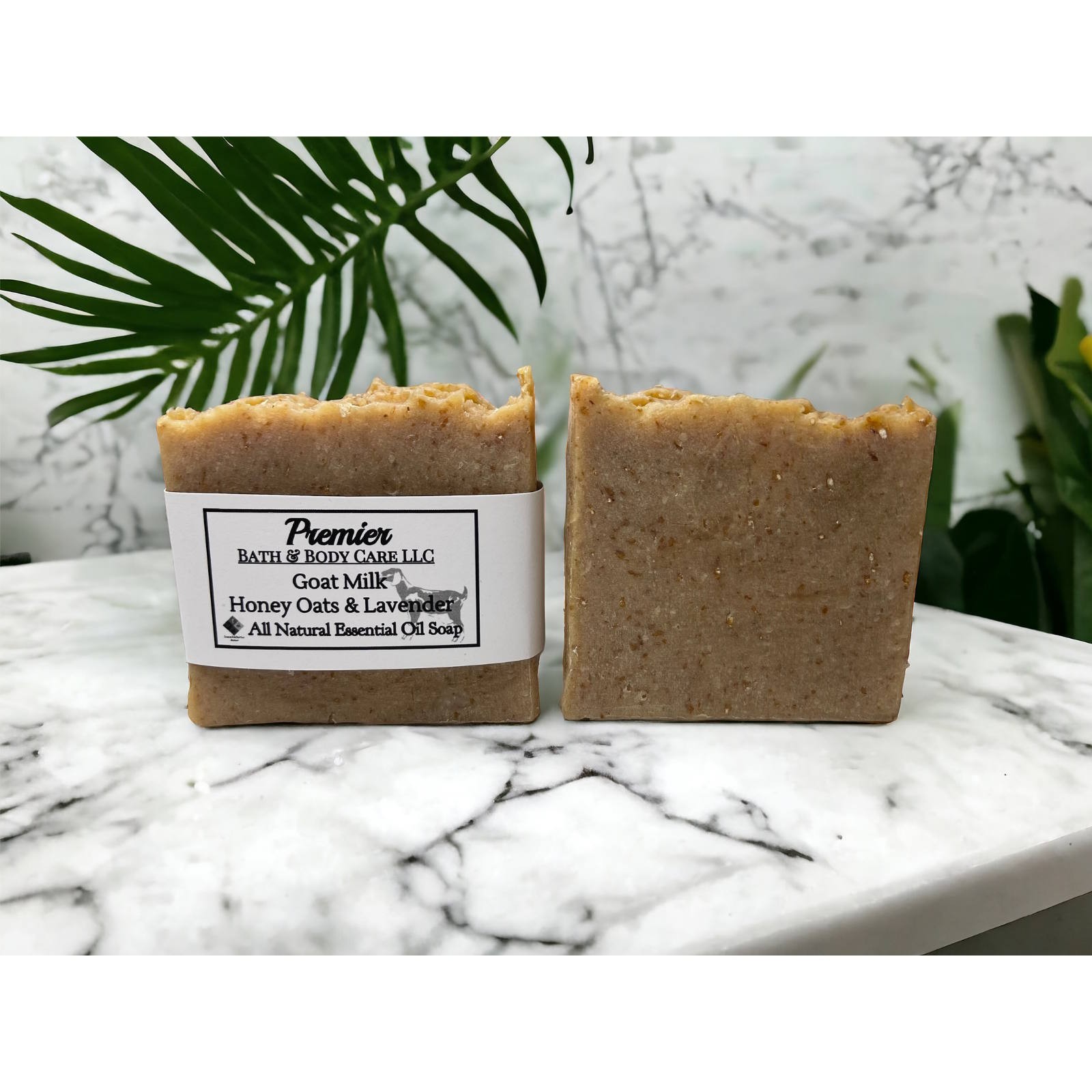 All Natural Lavender Honey Oats Goat Milk Soap Bar with Organic Shea Butter