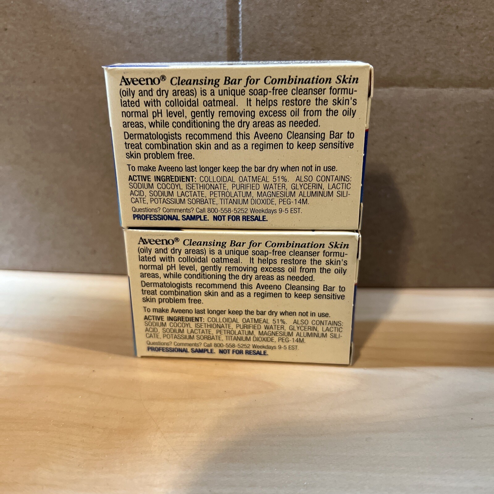 VINTAGE AVEENO Cleansing Bar trial size .9oz (2 pk bundle) For Combination Skin