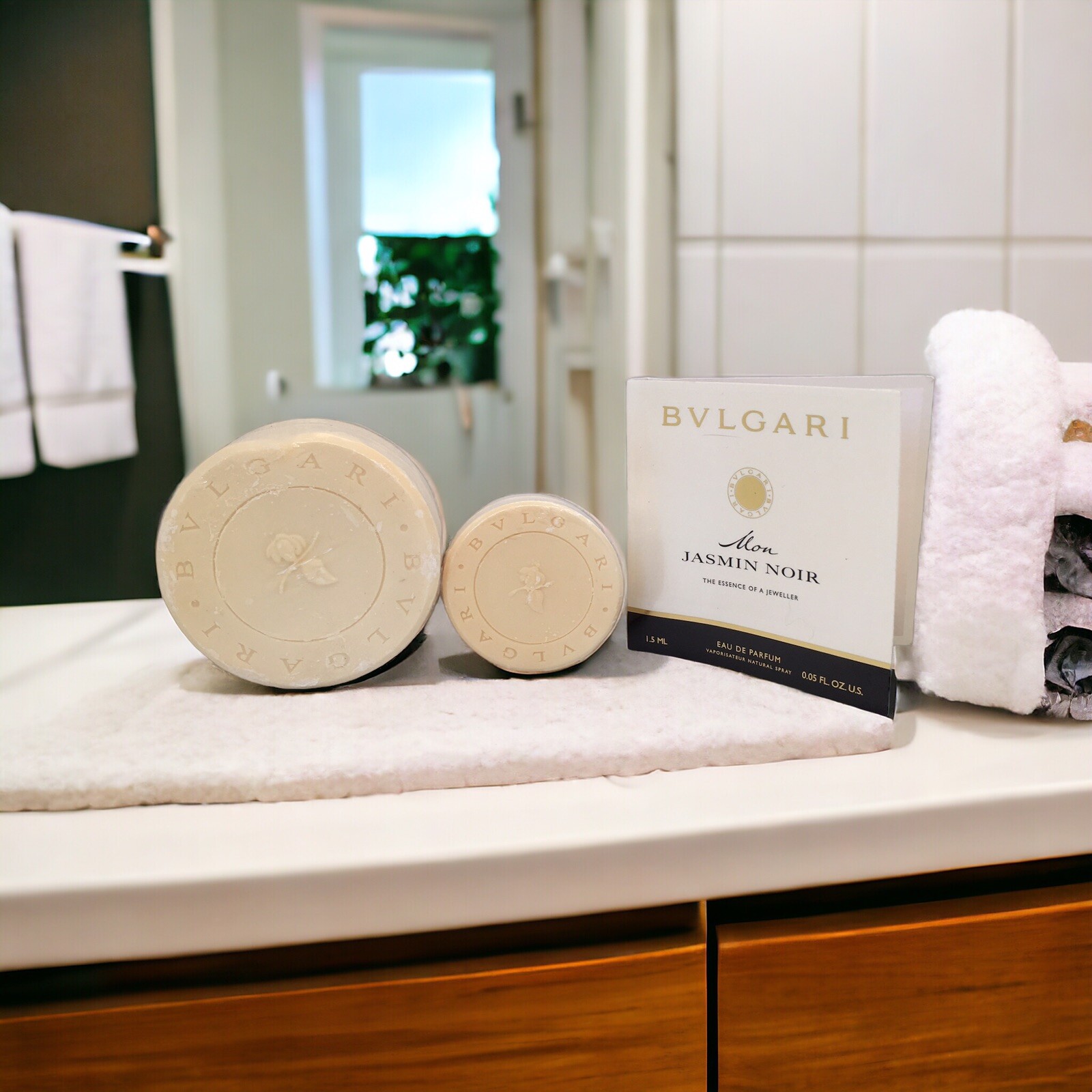 Lot of 2 Bvlgari ~ Au the Blanc (White Tea) Savon Soaps Sealed 5.3oz. + 1.76oz.