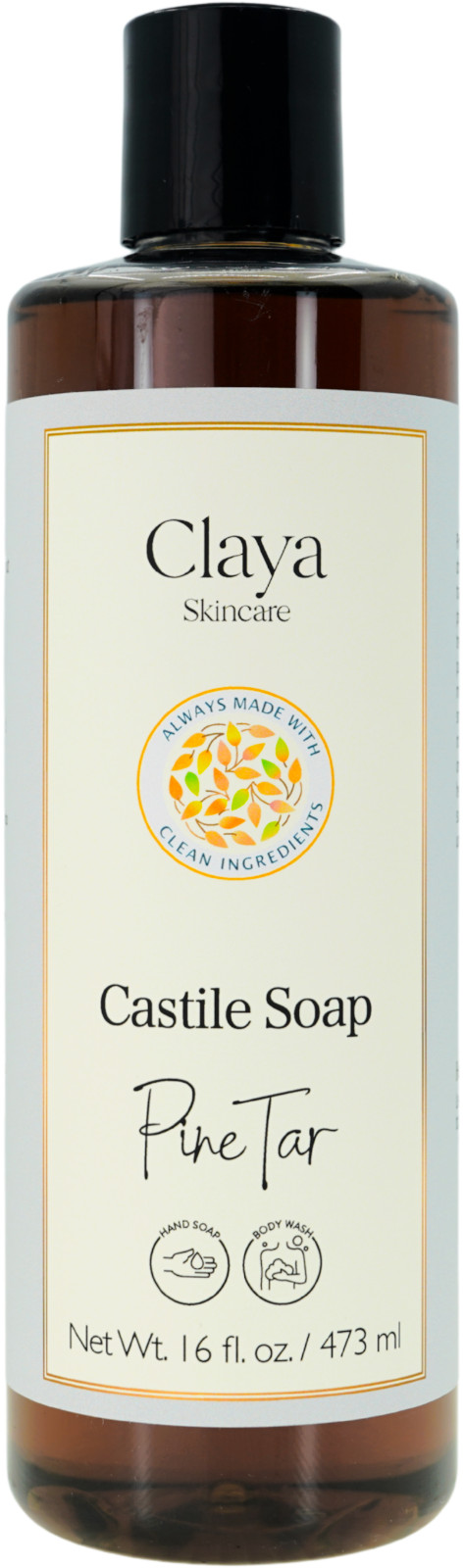 Pine Tar Liquid Castile Soap (Disc Cap) – Organic ingredients