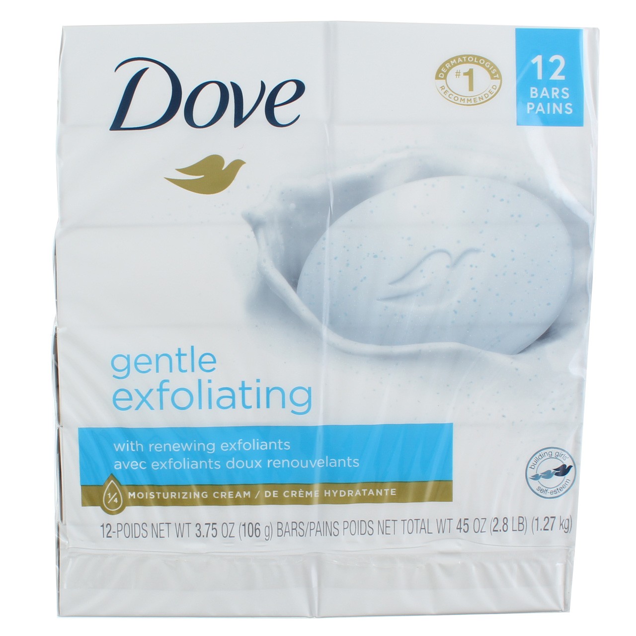 4 Pack Dove Gentle Exfoliating Moisturizer Cream Bars, Fragrance Free, 3.75 o…