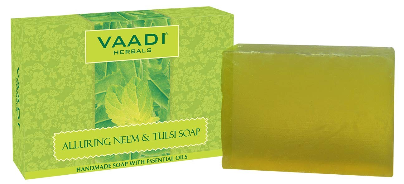 Neem Tulsi Bar Soap 2.65oz Handmade Herbal with Tea Tree Oil – Anti-Aging